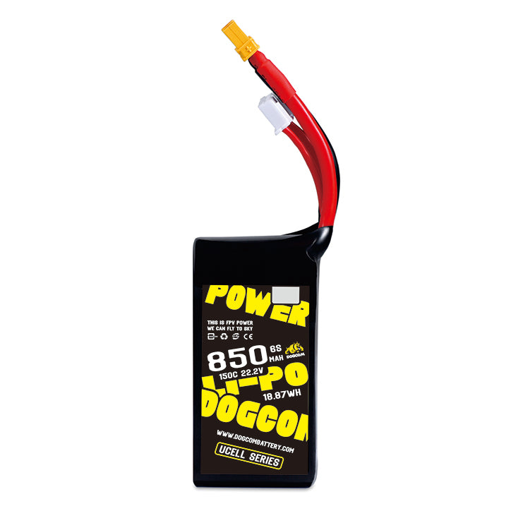 Baterie DOGCOM 850 mAh 6S 22,2 V 150C LiPo XT60 řada UCELL