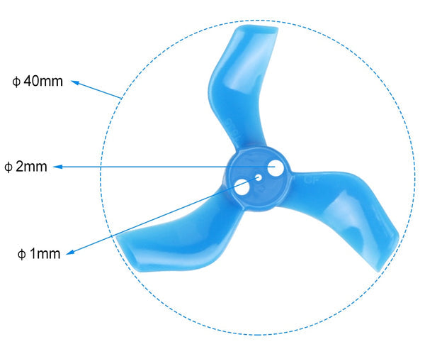 9369 5 propellers betafpv 40mm 3 blade 1 0mm shaft multicolor 16pcs