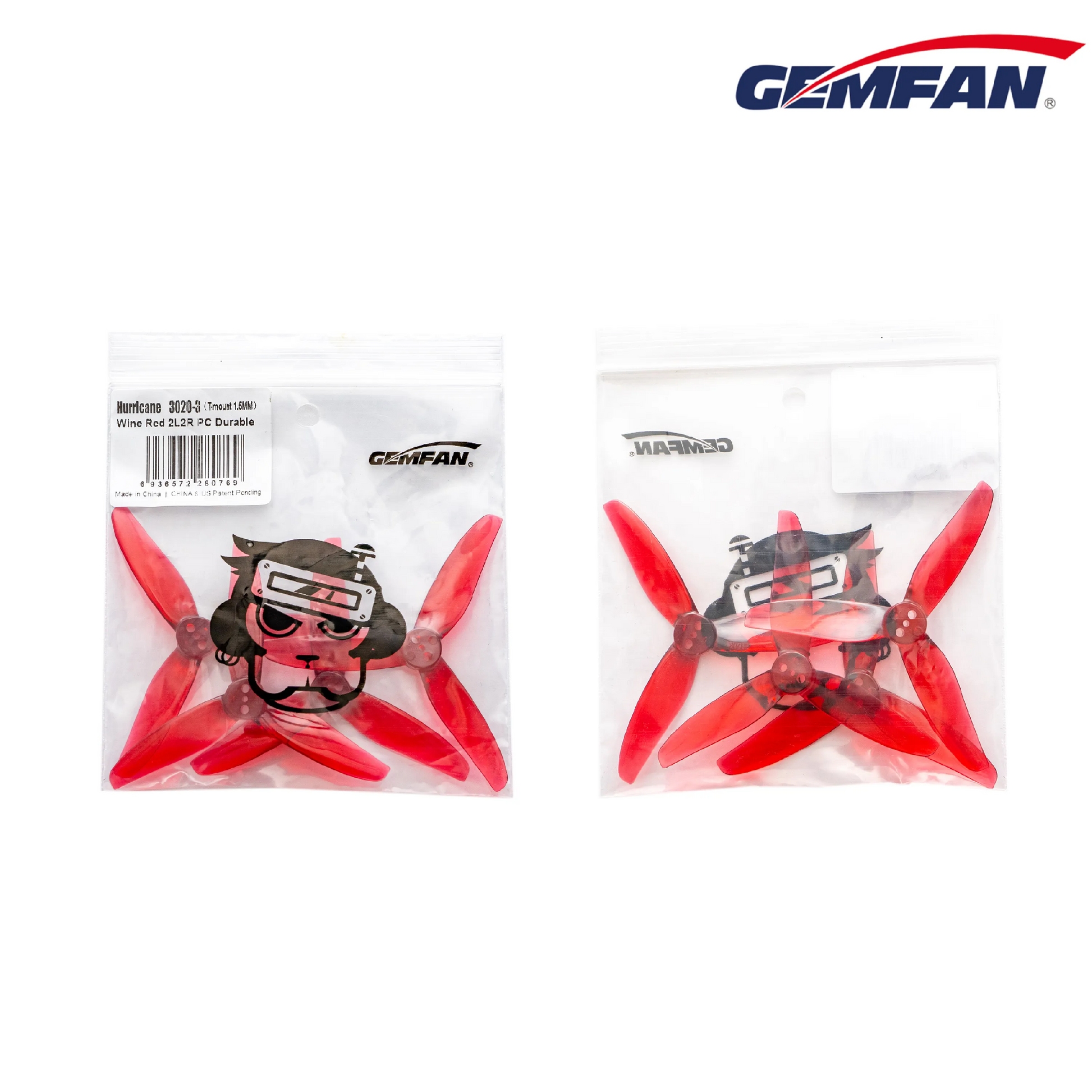 11568 3 propellers gemfan hurricane 3020 3 pc durable 1 5mm wine red 2ccw 2cw