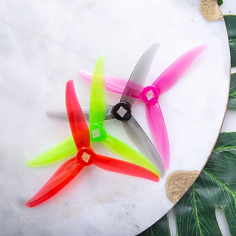 11673 5 propellers gemfan hurricane 4023 3 pc durable 2mm m5 clear gray 2ccw 2cw