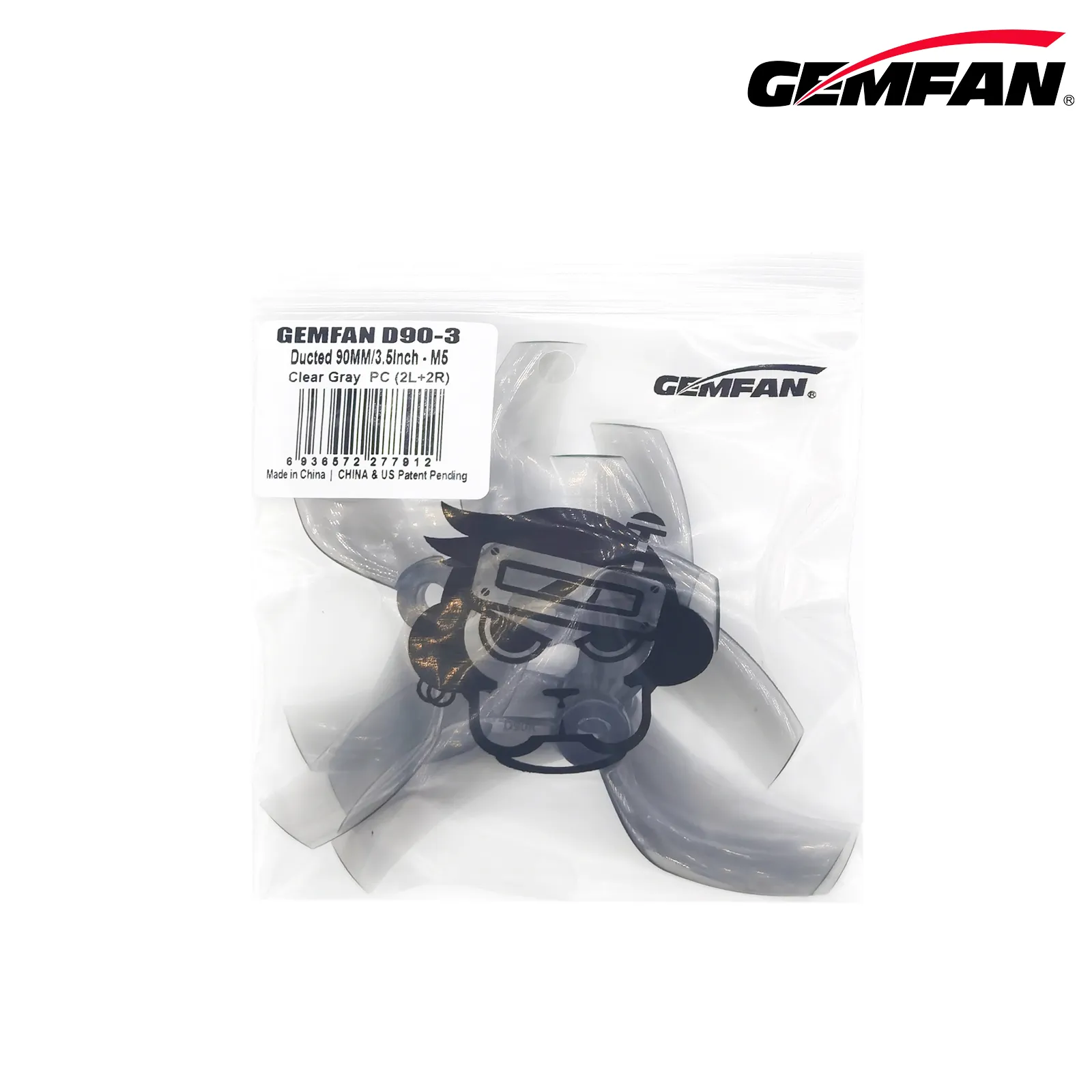 11871 7 propellers gemfan ducted d90 3 3 5inch pc m5 clear gray 2ccw 2cw