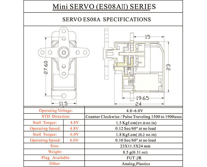 12591 8 servo emax es08a ii