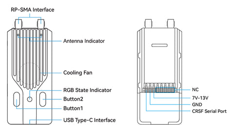 12877 6 tx module betafpv superg nano elrs 2 4g black