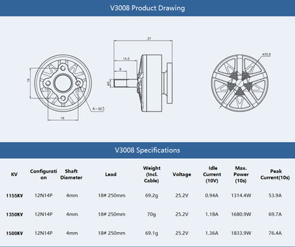 13513 4 motor t motor velox v3008 kv1155