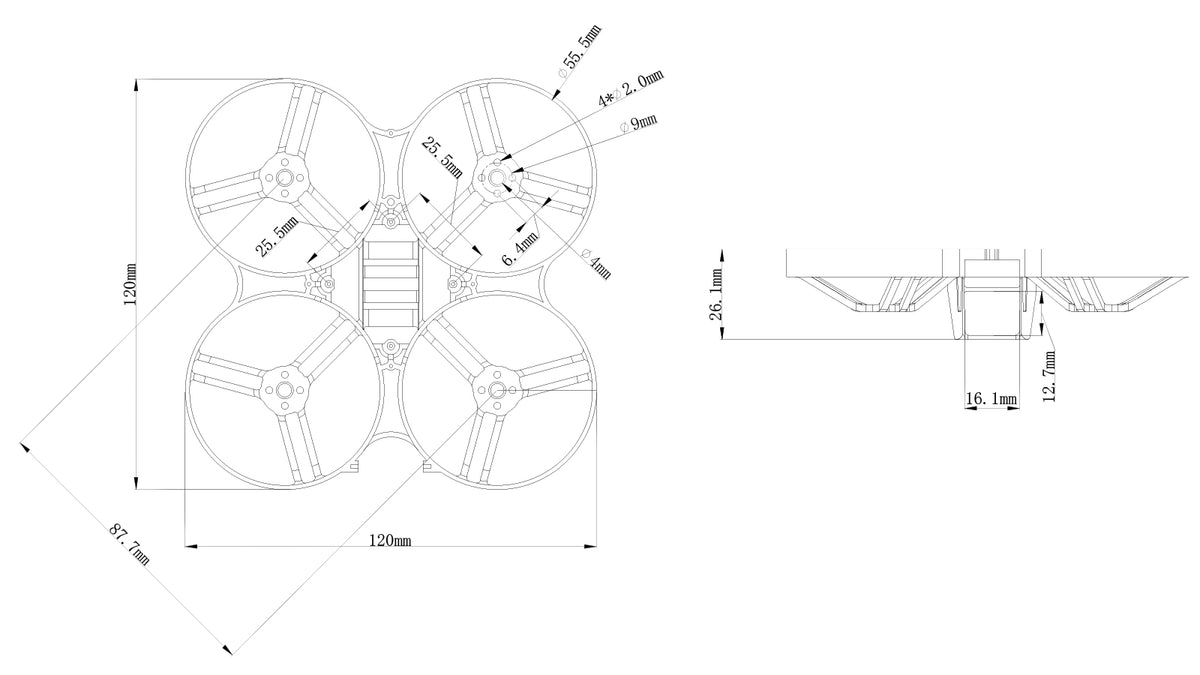 13531 5 frame betafpv meteor85 black