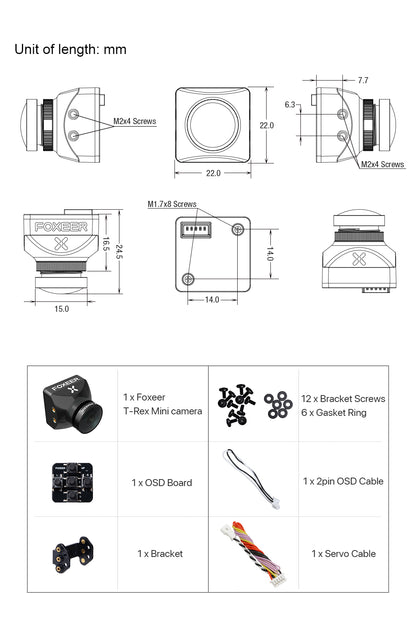 13914 5 fpv camera foxeer t rex mini 1500tvl super wdr black