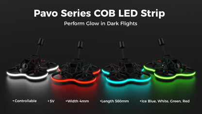 14172 6 cob led strip betafpv pavo series 560mm red
