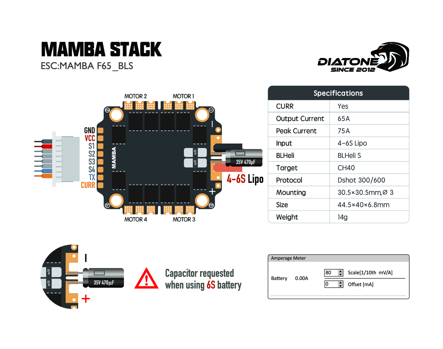 14268 esc diatone mamba f65 bls