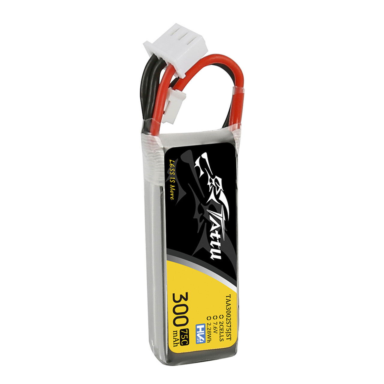 14319 1 battery tattu lipo 2s 7 6v 300mah 75c with jst phr plug