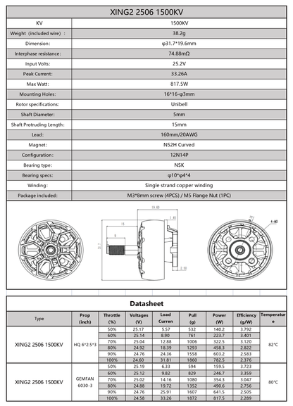 15006 4 motor iflight xing2 2506 unibell 1500kv
