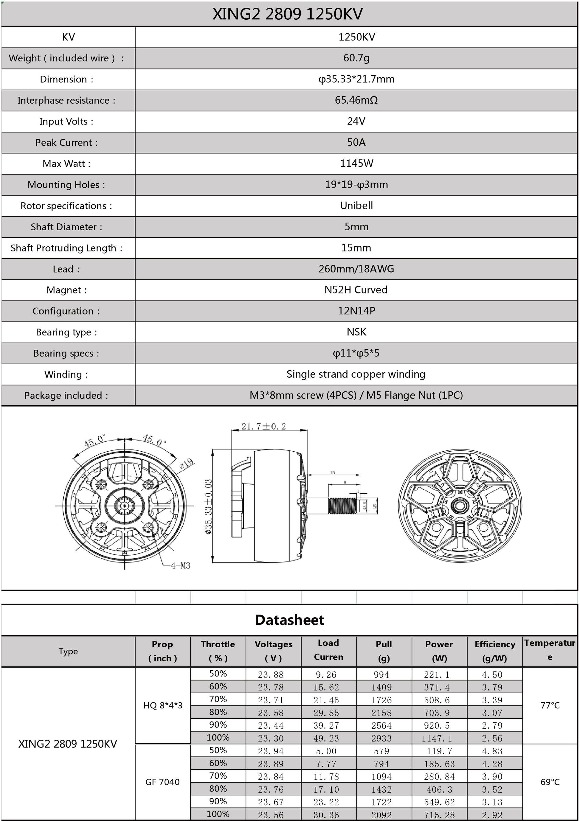 15036 4 motor iflight xing2 2809 black 1250kv