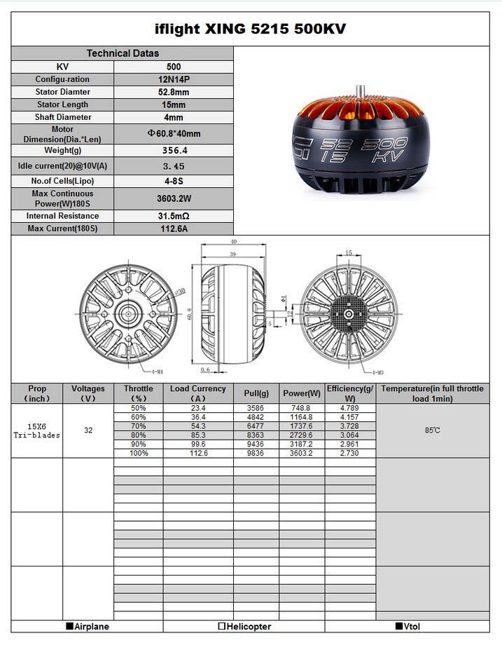 15114 4 motor iflight xing 5215 x class 500kv