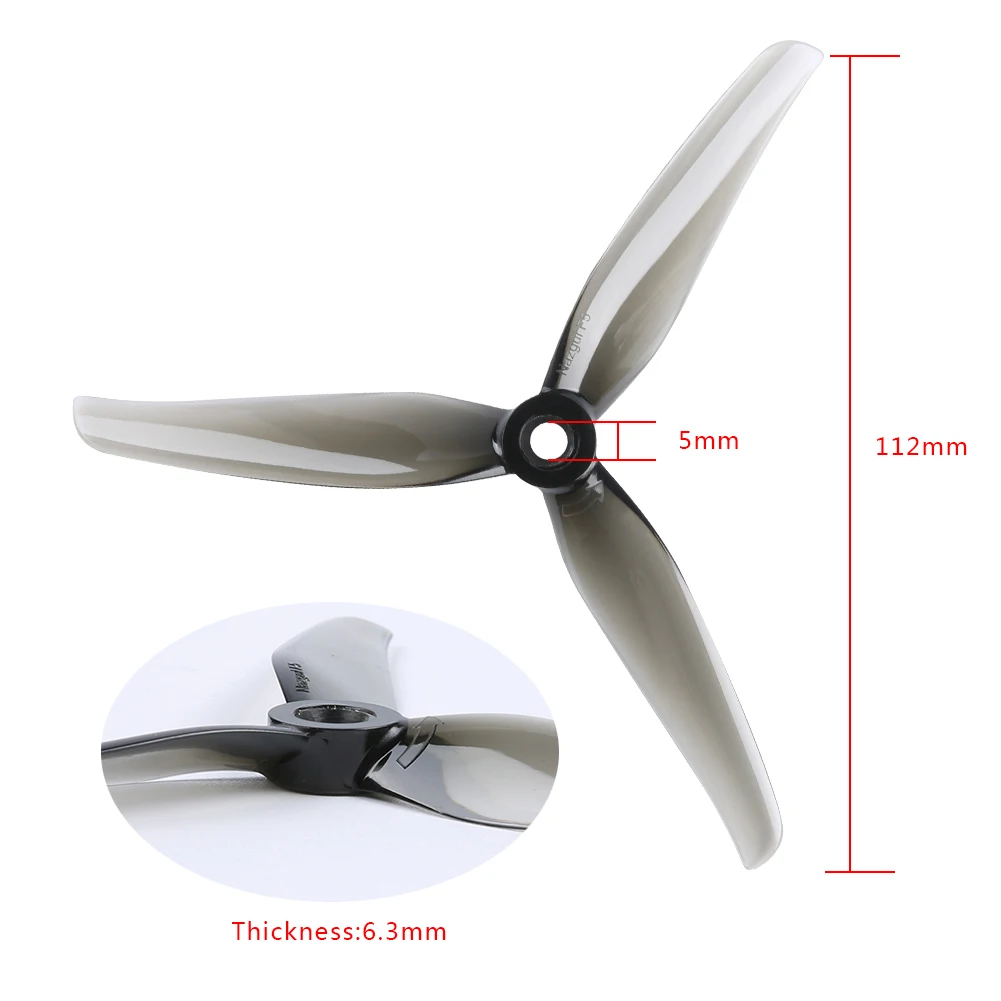 15543 5 propellers iflight nazgul f5 tri blades 2cw 2ccw yellow