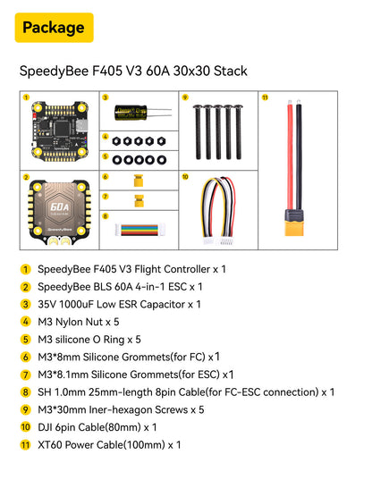 15729 8 stack speedybee f405 v4 bls 60a 30x30 fc esc