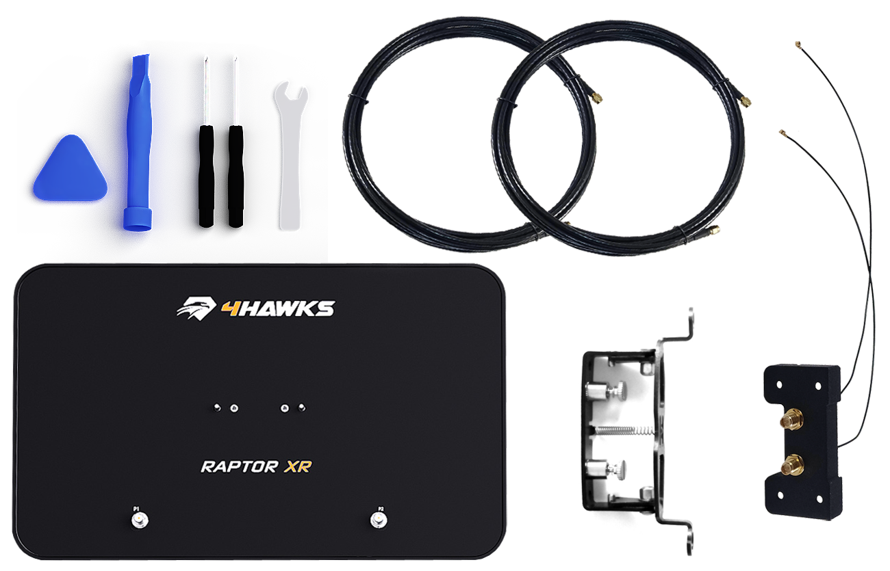 15795 antenna 4hawks raptor xr dual band 2 4g 5 8g for dji mavic 3 10m cables