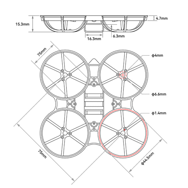 15810 7 frame betafpv meteor75 air brushless whoop white