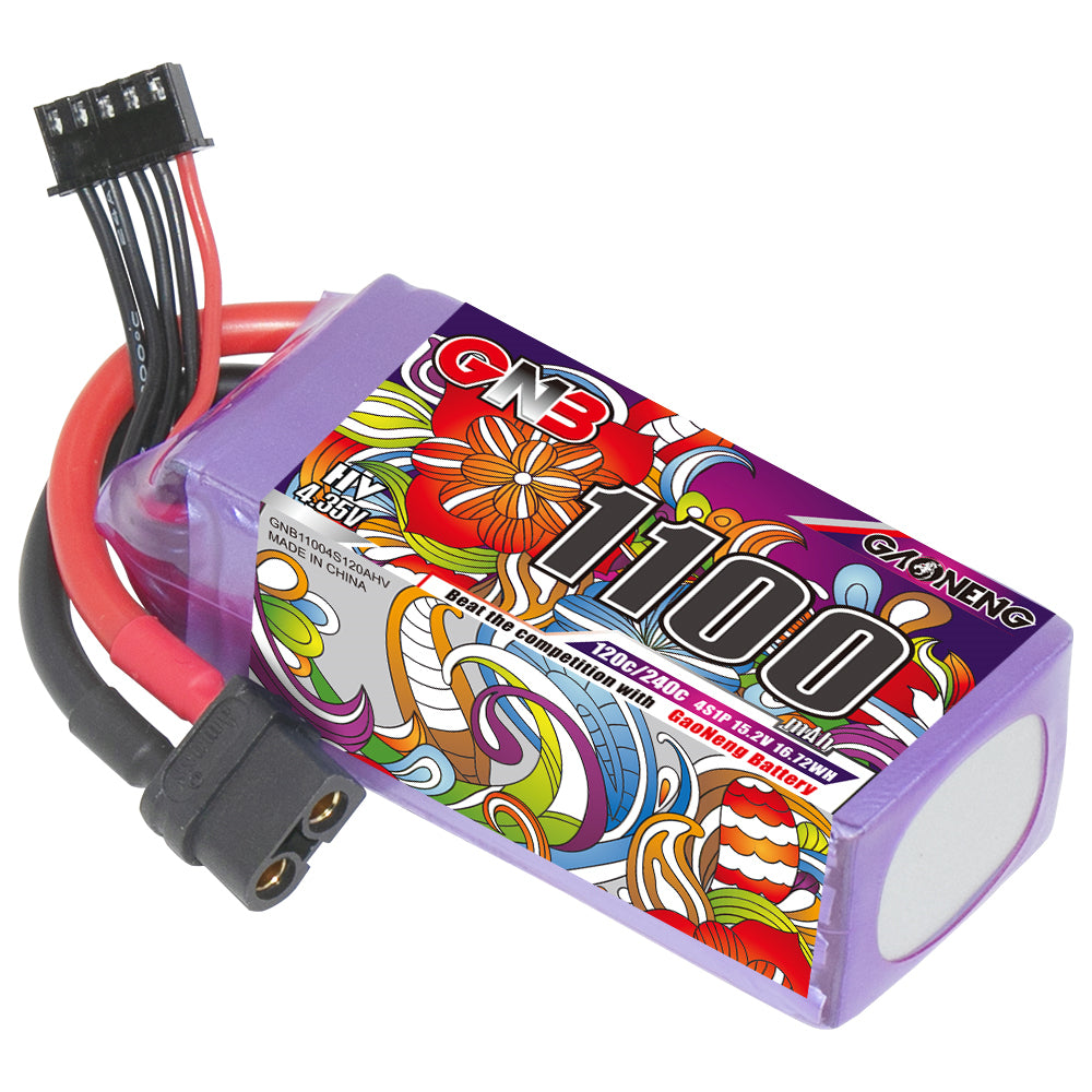 16041 battery gnb gaoneng lihv 4s 15 2v 1100mah 120c xt60