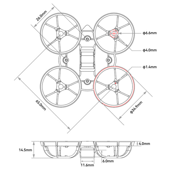 16305 1 frame betafpv meteor65 air brushless whoop white