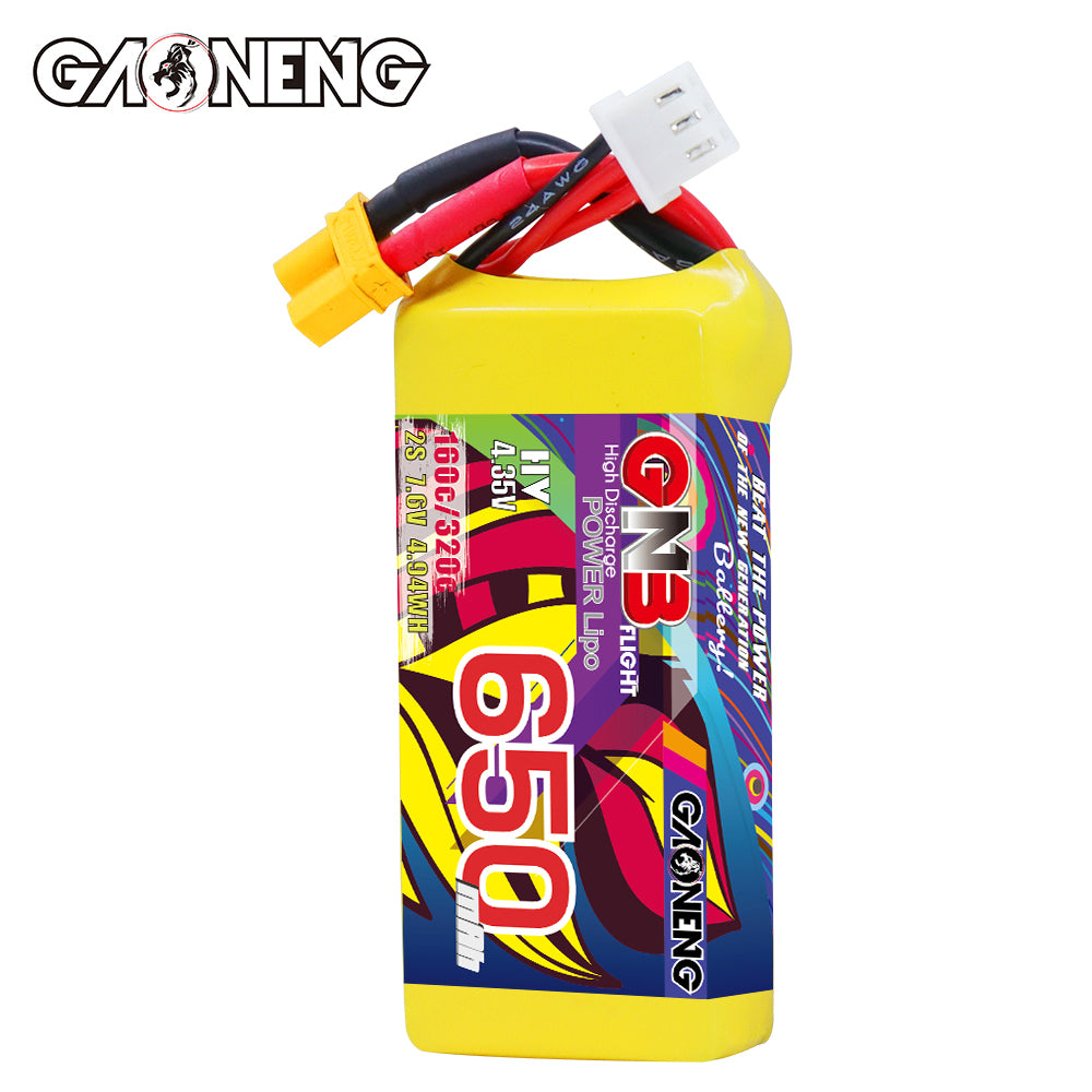 Battery GNB GAONENG 650mah 2S1P 7.6V HV 160C XH- JST 3P XT30