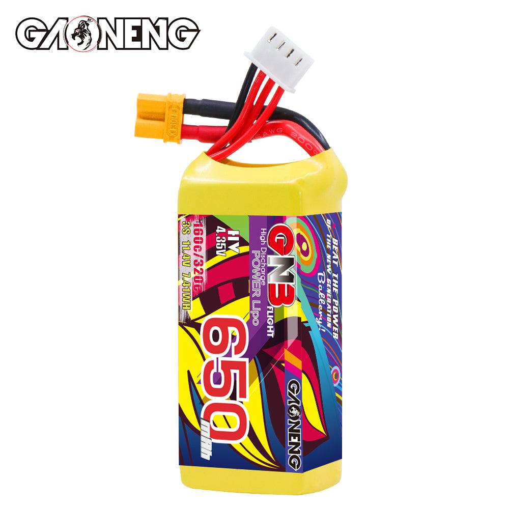 Battery GNB GAONENG 650mah 3S1P 11.4V HV 160C XH- JST 4P XT30