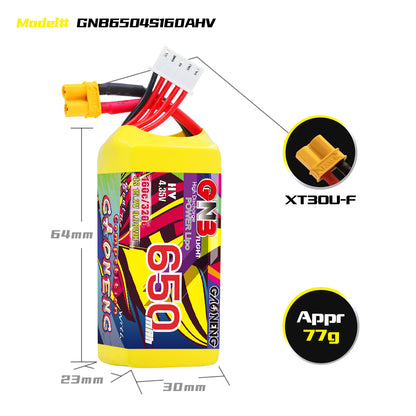 Battery GNB GAONENG 650mah 4S1P 15.2V HV 160C XH- JST 5P XT30