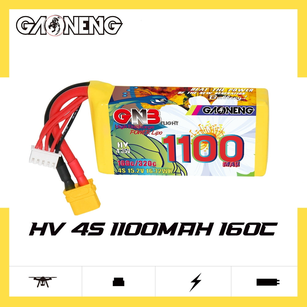 Battery GNB GAONENG 1100mah 4S1P 15.2V HV 160C XH- JST 5P XT60