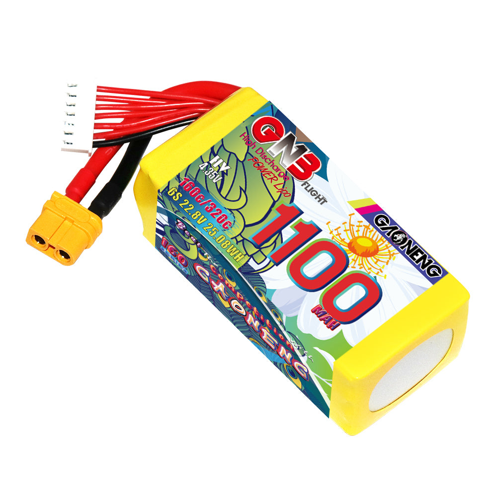 Battery GNB GAONENG 1100mah 6S1P 22.8V HV 160C XH- JST 7P XT60