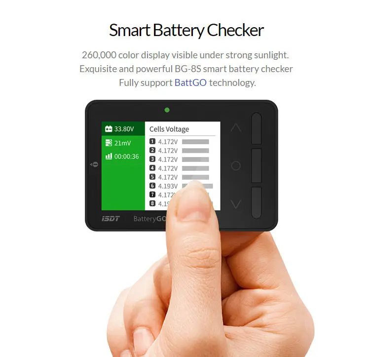 BG 8S Battery Meter LCD Display Digital Battery Capacity Balance Checker for LiPo Batteries ISDT 1676277653