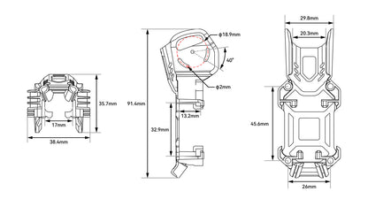 Bracket BETAFPV Pavo20 Pro for O4 Air Unit Black