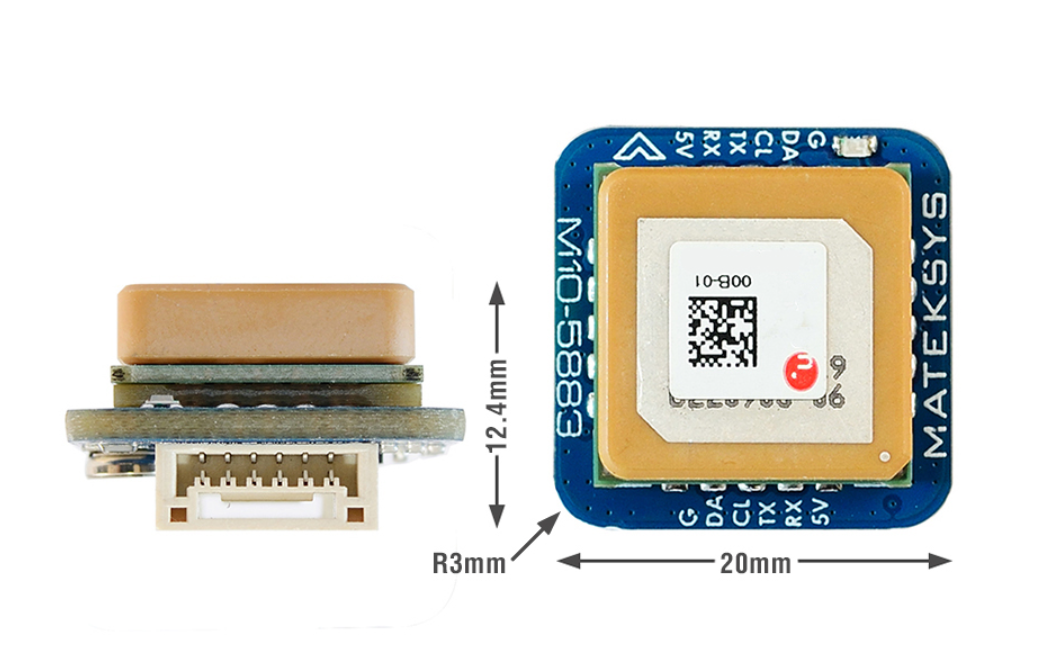 GPS modulis Mateksys M10Q-5883 su kompasu