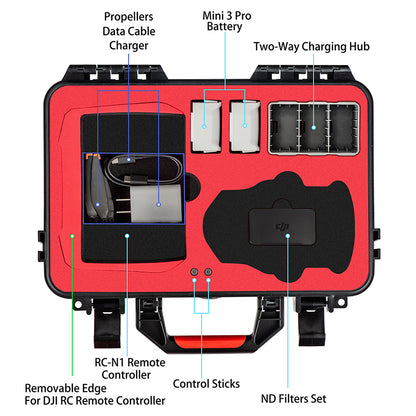 6402 4 case startrc abs hardshell for mini 3 pro with shoulder straps