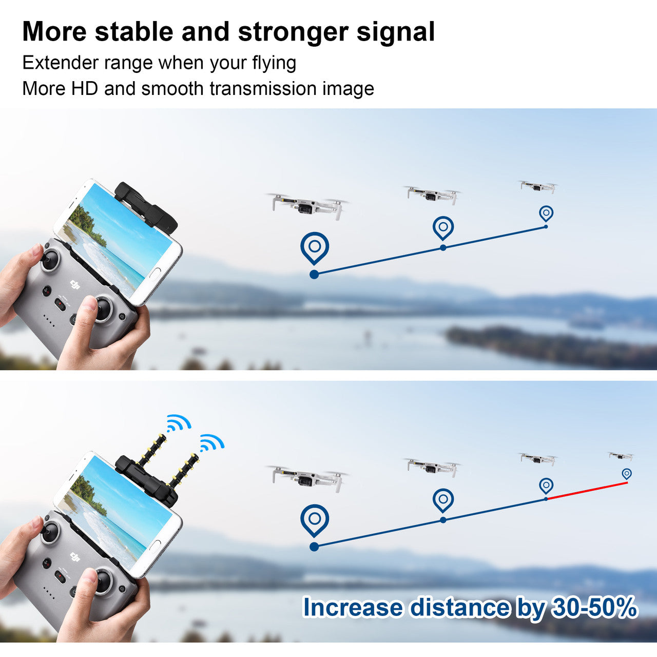 6477 8 antenna signal booster yagi uda startrc 5 8ghz for dji rc n1 remote controller
