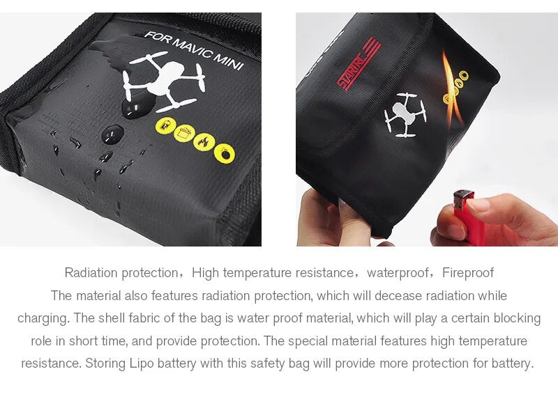 6654 2 battery safety bag startrc for mini 2 mini se mavic mini mini 3 pro for 2 pcs batteries