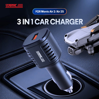 6825 1 car charger startrc 3 in 1 for dji mavic air 2 2s
