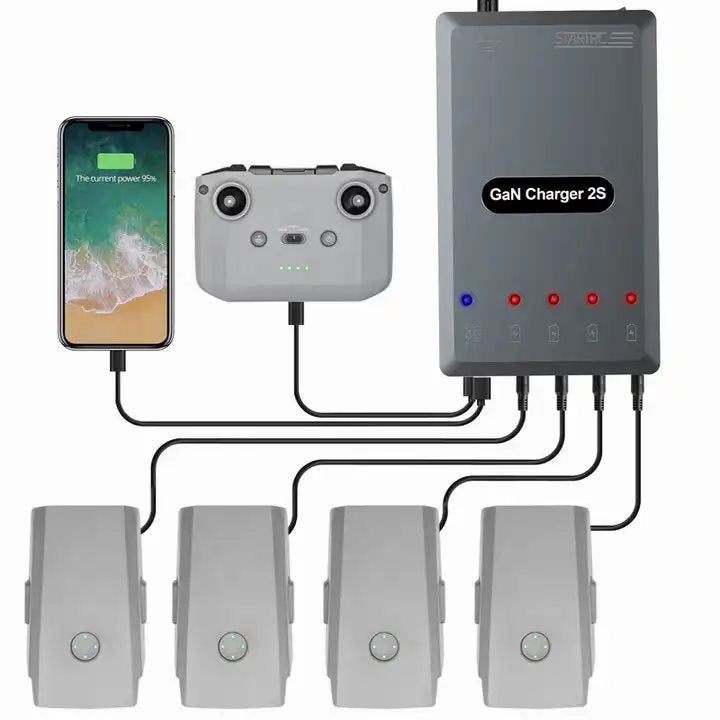 6828 gan charger startrc 6 in 1 for dji mavic air 2 2s eu plug