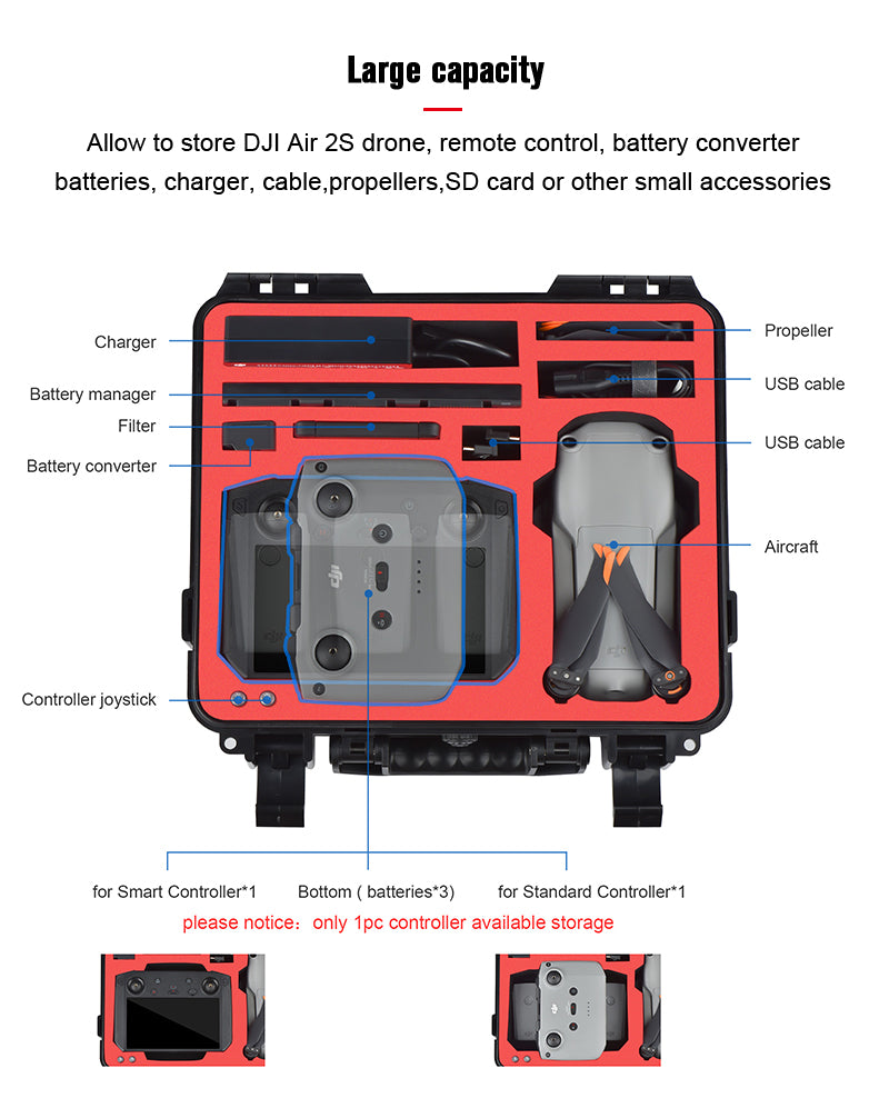 6834 7 hardshell case startrc for mavic air 2 2s for dji rc n1 smart controller