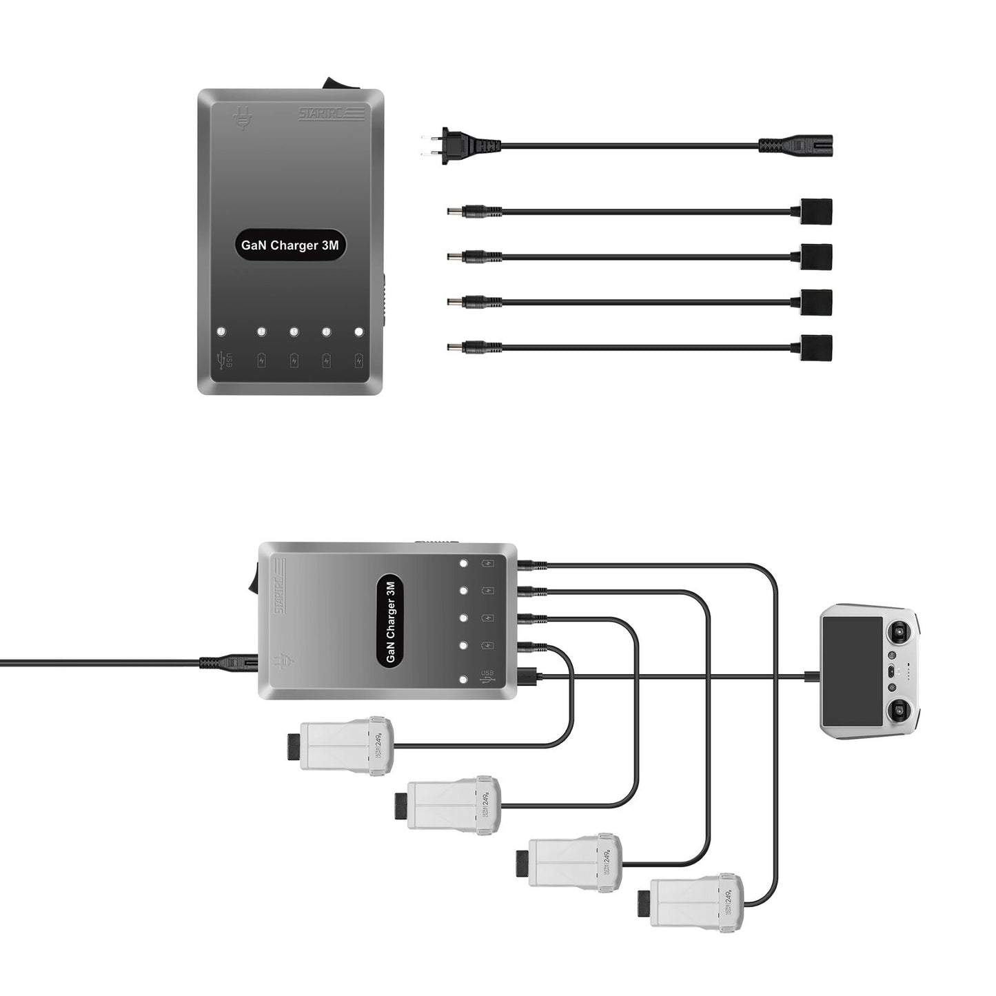 6936 gan charger startrc 6 in 1 for dji mavic 3 classic eu plug