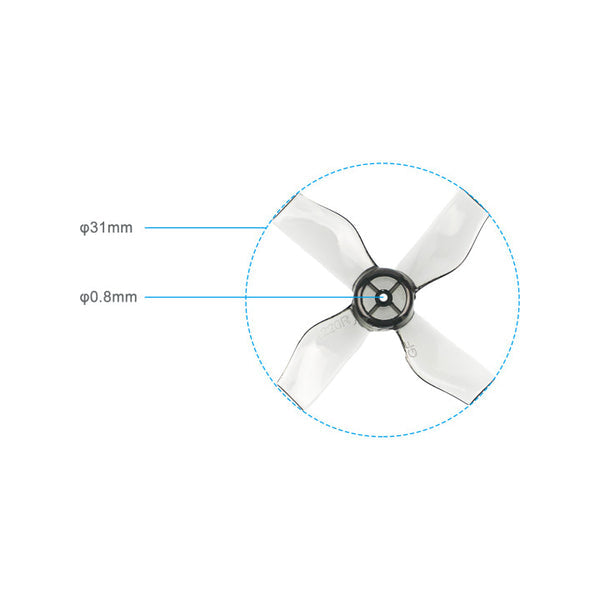 9426 5 propellers gemfan 31mm 4 blade 0 8mm shaft hole 4 pcs white