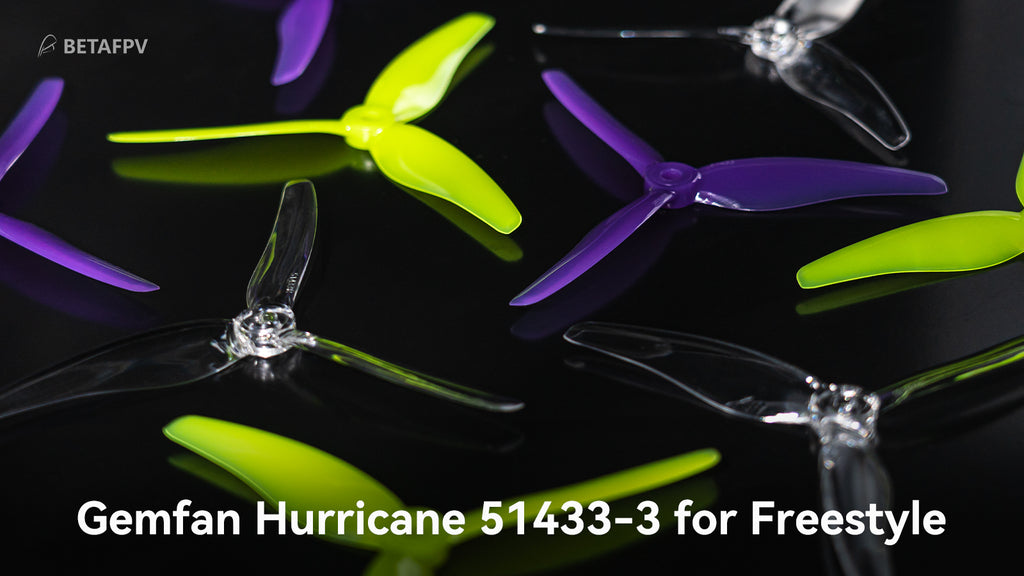 9444 3 propellers gemfan hurricane 51433 3 blade 5mm shaft yellow