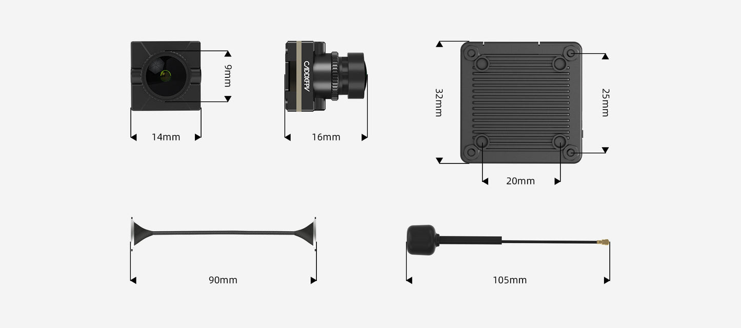 9759 7 fpv camera walksnail avatar nano kit v3 with 14cm cable
